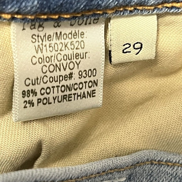 Rag & Bone Skinny Jeans Womens 29 Blue Ripped Distressed Denim Light Wash - Picture 5 of 16